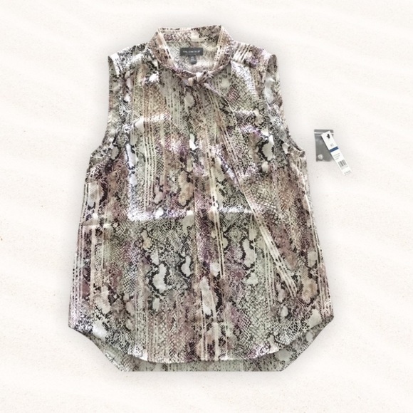 The Limited Tops - The Limited snake print blouse! Sleeveless. Ties around the neck. Pink gray. XS